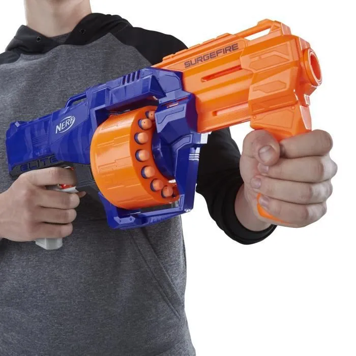 NERF - Elite Surgefire - Pistolet à 15 fléchettes officielles-1