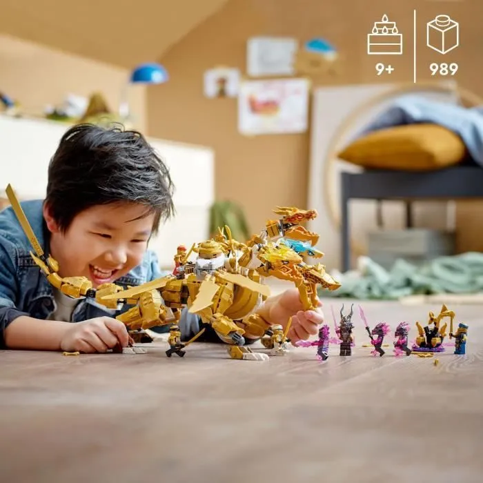 LEGO 71774 NINJAGO L’Ultra Dragon d’Or de Lloyd, Figurine Ninja Inédites Cole, Zane, Kai et Jay, Jouet de Dragon, Enfants 9 Ans-4