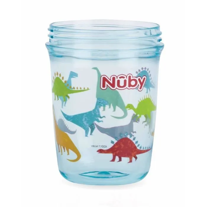 Gobelet Magique 360° Tritan™ avec Anses - Aqua - Dinosaure - 240ml - 6 Mois - Nûby-1