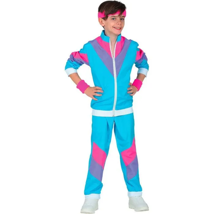 Déguisement survêtement bleu années 80 enfant - WIDMANN - 8 ans - Carnaval-3