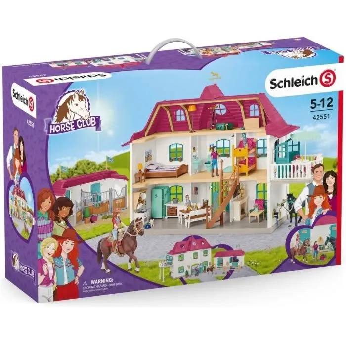Grand Centre Équestre de Lakeside pour chevaux schleich, Coffret figurines schleich avec 192 éléments inclus dont 2 chevaux, Écurie-1
