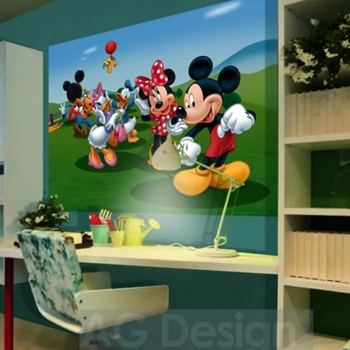 Poster XXL - DISNEY - La Maison de Mickey - H 115 x L 160 cm - Décoration murale - Noir-1