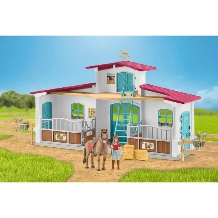 Centre Équestre, coffret figurines avec 75 éléments inclus dont 1 cheval, dès 5 ans, schleich 72222 Horse club-1
