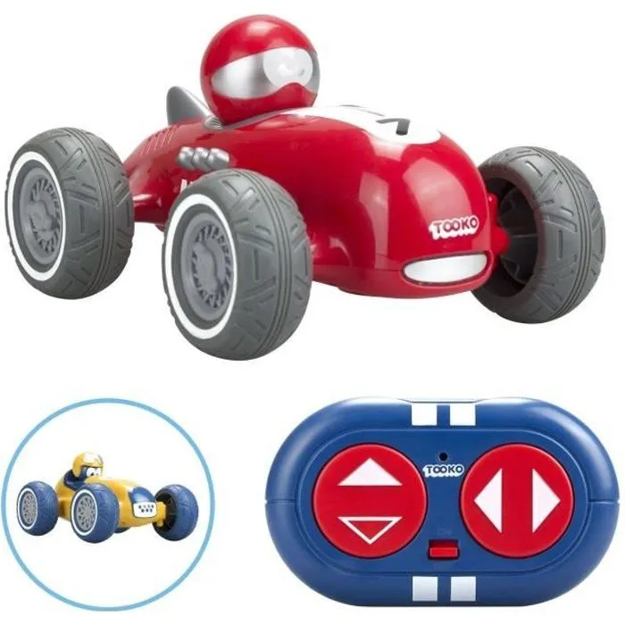 Voiture télécommandée TOOKO - Look Vintage - Dès 3 ans - Coloris aléatoire : rouge ou jaune - 13 cm-0