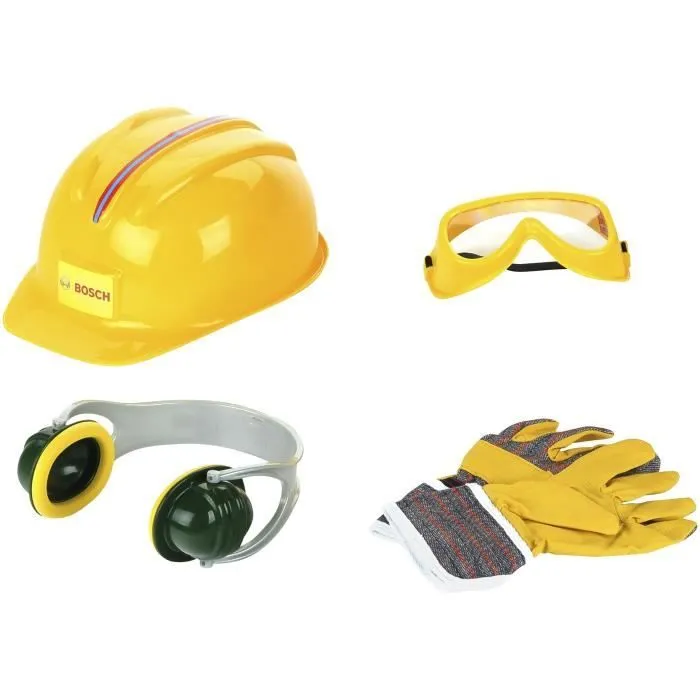 Set d'accessoires de bricolage Bosch avec casque, 4 pièces - KLEIN - 8537-0