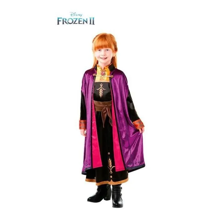 Déguisement Anna Frozen 2 Fille - Licence Officielle - Robe et Cape Violet Multicolore - 3 Ans et Plus-0