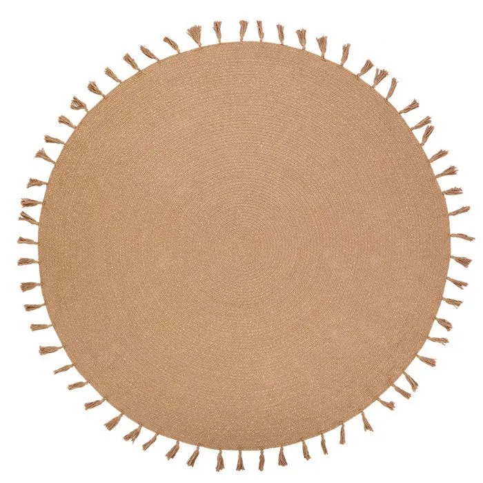 Tapis rond - Nattiot - Lisette - Coton - Ø140 cm - Vert amande-1