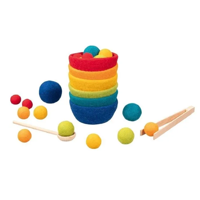 Jeu éducatif - Goki - Sorterino - Boules en feutre - Coupelles empilables - 3 ans et plus-2