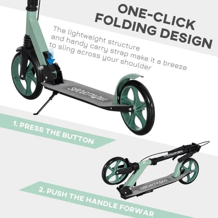 HOMCOM - Trottinette - Aluminium - 91.5x36.5x104cm - Vert-5