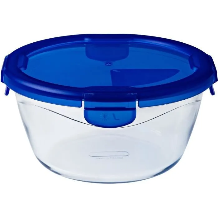 Boîte ronde avec couvercle - PYREX - 1451034 - 20 cm - 1,6 L - Cook & Go - Base en verre borosilicate-0