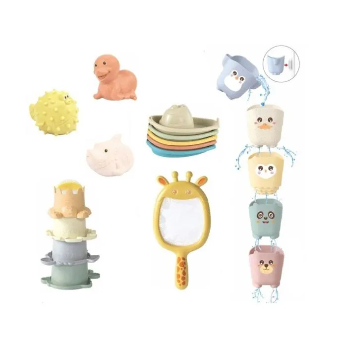 Jouets aquatiques pour enfants - EliNeli - jeux bain 5 en 1 - Animaux du zoo - 5 pièces - Mixte-0