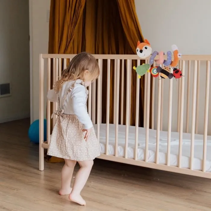 Jouets pour poussettes,Jouets Suspendus D'ornement De Berceau De Landau, Jouet en Spirale De Poussette De Lit De Bébé Orange-2
