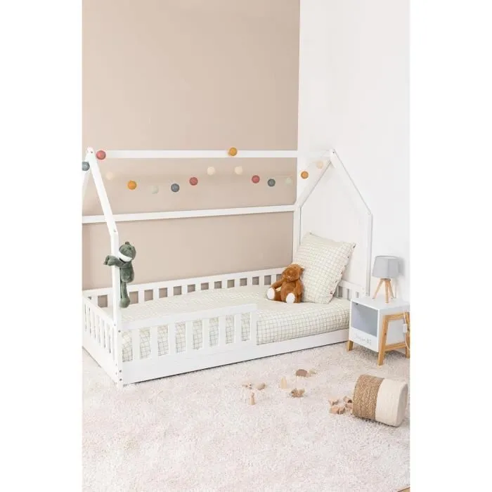 Lit cabane - Laïba Kids - Oasis Blanc - 90x190 cm - Matelas inclus - 1 place-2
