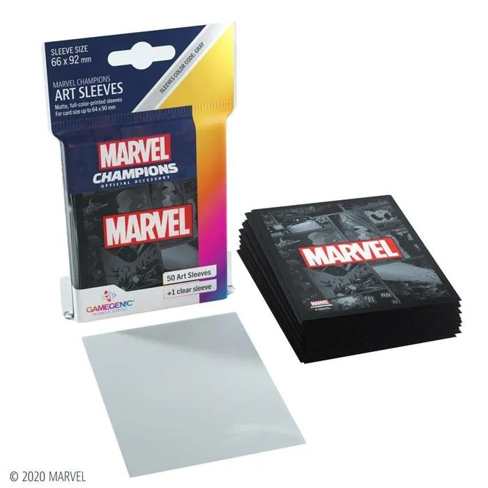 Gamegenic - G15013 - Marvel Champions Sleeves Marvel Black, GGS15013ML-1