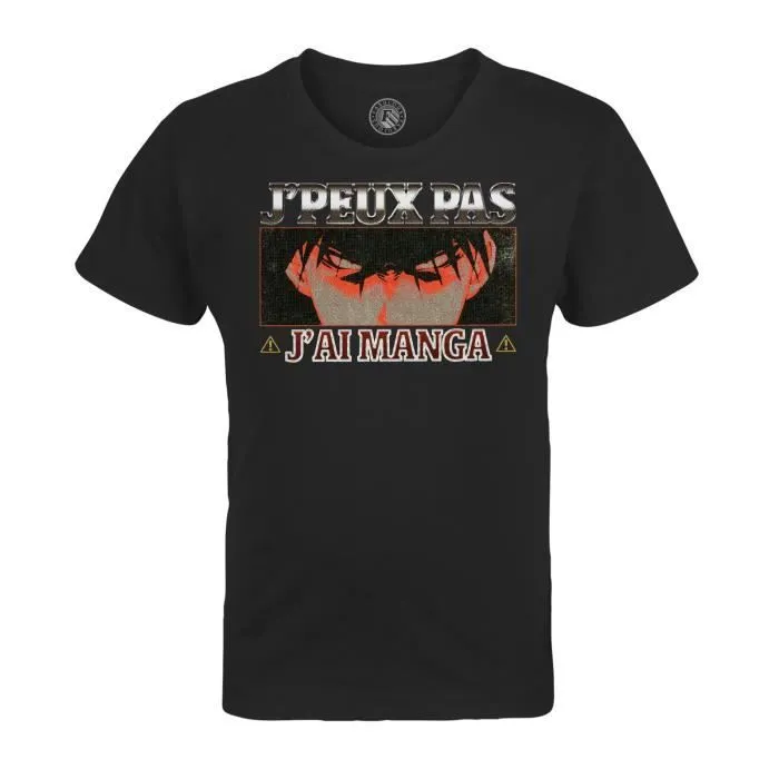 T-shirt Enfant Noir J'peux Pas J'ai Manga Roy Anime Otaku Manga Fanart-0