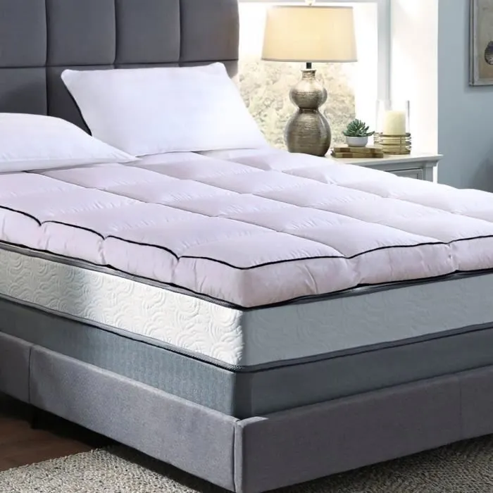 Surmatelas Plumes 60x120 by Sampur | 100% Plumes de Canard | Mi-Ferme et Moelleux | Épaisseur 8 cm-0