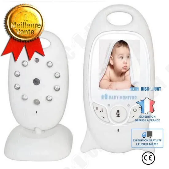 TD® Baby Phone vidéo Sans fil Multifonctions 2.0 LCD couleur vidéo sans fil bébé surveiller + 8 Berceuses Vision Nocturne Thermomètr-0