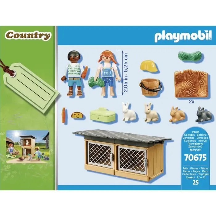 PLAYMOBIL - 70675 - Set cadeau Enfants et lapins - Contient 2 personnages et 3 lapins-3