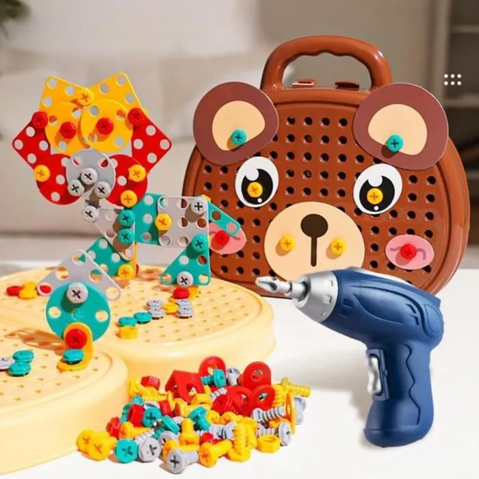 Magic Montessori Boîte à outils de jeu Montessori avec perceuse, boîte à outils Montessori avec perceuse-0