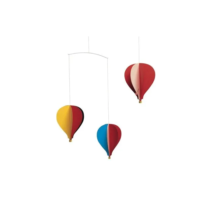 Mobile Montgolfière 3 - FLENSTED MOBILES - Objet Décoratif Vivant - Rouge - Enfant - Mobile Montgolfière 3-0