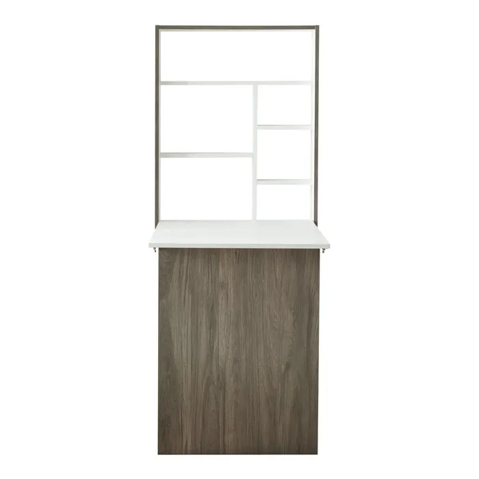 Bureau mural pliant Greve 72 x 77 x 59 cm blanc effet bois-5