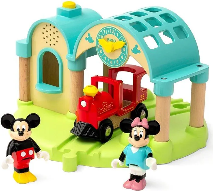 DISNEY Brio Gare à enregistreur vocal - Mickey Mouse - Accessoire pour circuit de train en bois - Ravensburger - Dès 3 ans - 32270-0
