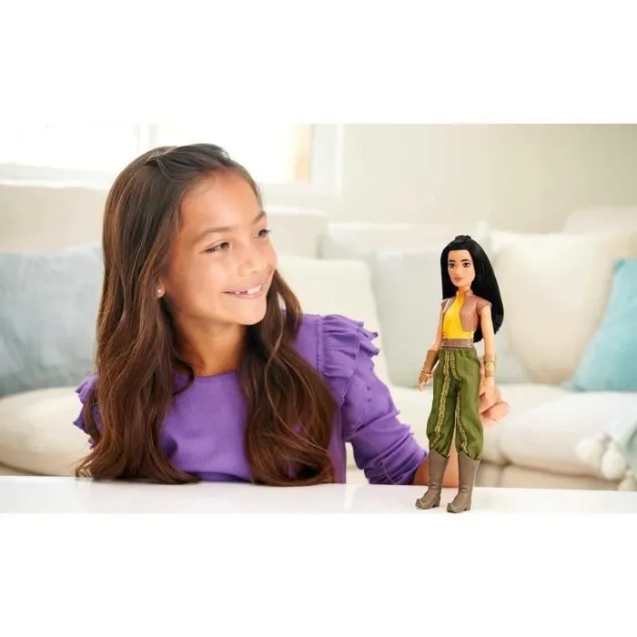 Raya Poupée 29 cm, Mattel Poupée Disney Princesses habillage et accessoires HLX22-1