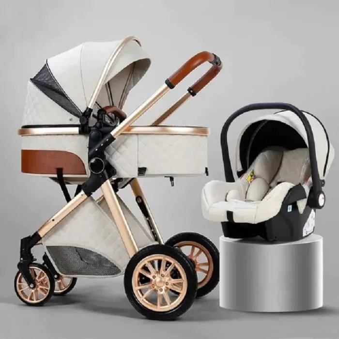 Bebeboutik Poussette 3 en 1 Bebe Combinee Siege Auto Nacelle Haute Reversible Reglable Trio Yoyo Canne Roues increvables Haute Qualite