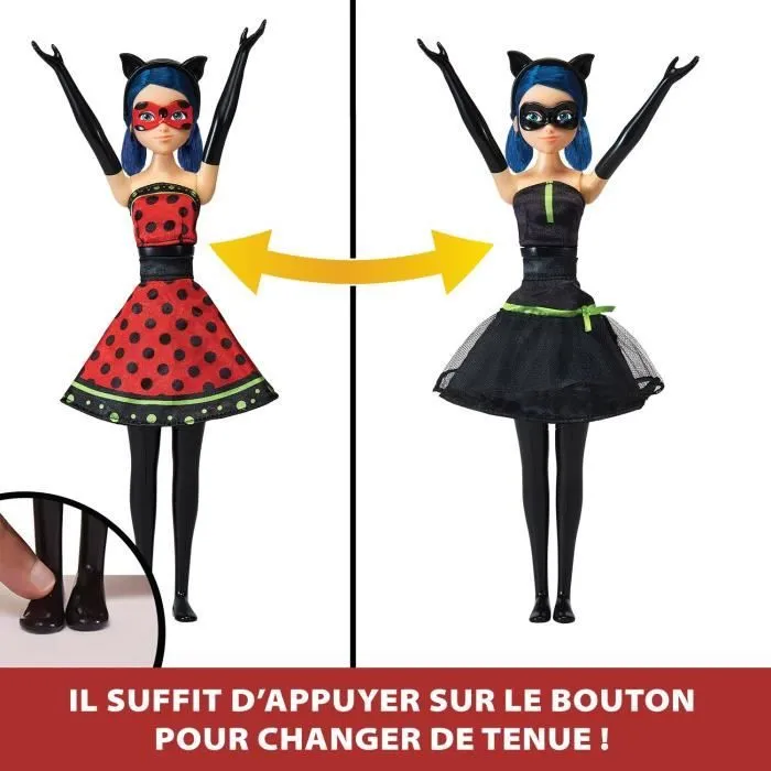 Poupée Ladybug Transformation - BANDAI - Miraculous 26 cm - Changement de tenue-2