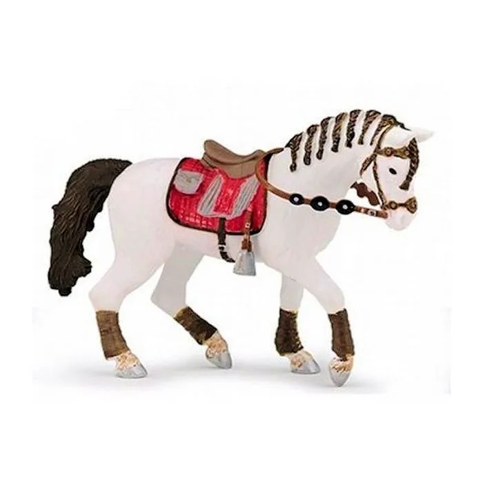 Figurine Cheval fashion - PAPO - Cheval blanc à la crinière tressée - Pour enfants à partir de 3 ans-0