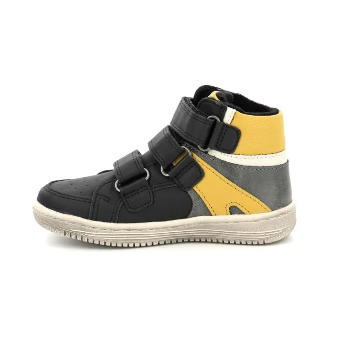 KICKERS Baskets hautes Lohan Bleu rouge-3