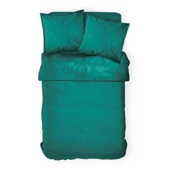TODAY housse de couette 100% coton - 220x240 cm - Vert émeraude TODAY-4