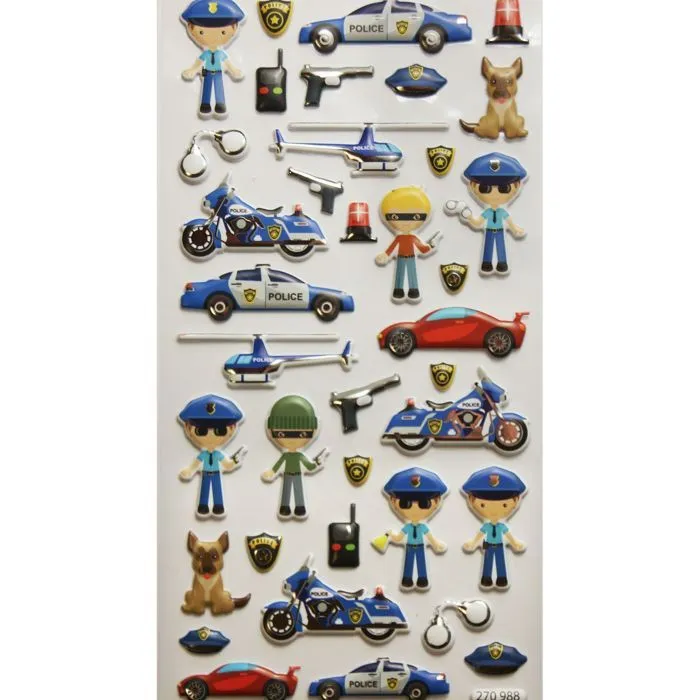 Autocollants réutilisables - Relief 3D - Police-2
