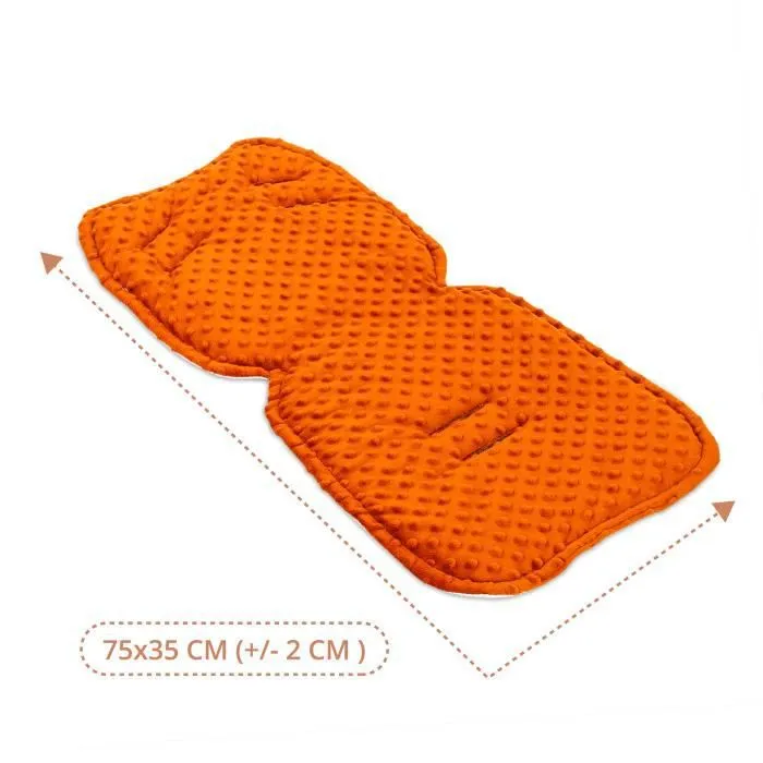 Coussin de siège de poussette 75 x 35 cm - coussin pour Réducteur siège auto pour de enfant -Minky Ballons citrouilles-2