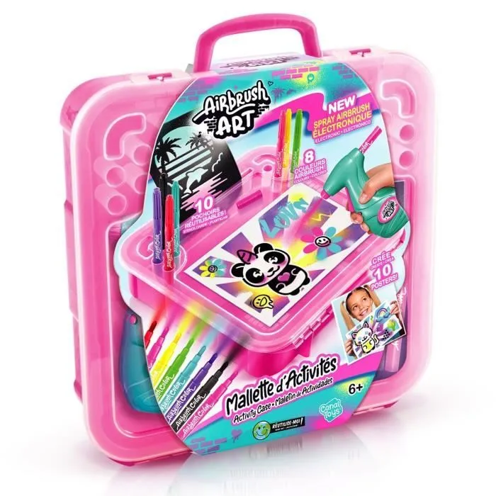 Canal Toys - Airbrush Art - Mallette d'activités avec spray électronique, pochoirs et feutres - AIR 017-1