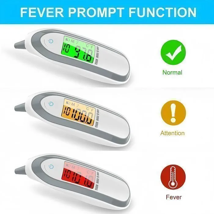 Thermomètre Frontal et Auriculaire Infrarouge Zentavo Affichage Numérique Médical Professionnel Bébé Enfant Mesure température-2