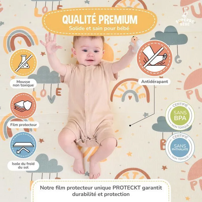 Tapis d'éveil pour bébés et enfants - 180x200x1,5cm - PURE BIG LOVE | SUPERBE BEBE-4