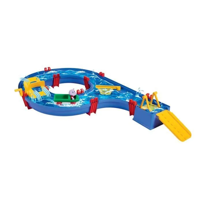 Circuit aquatique Smoby Aquaplay Set Amphie avec 1 bateau et 2 figurines-0