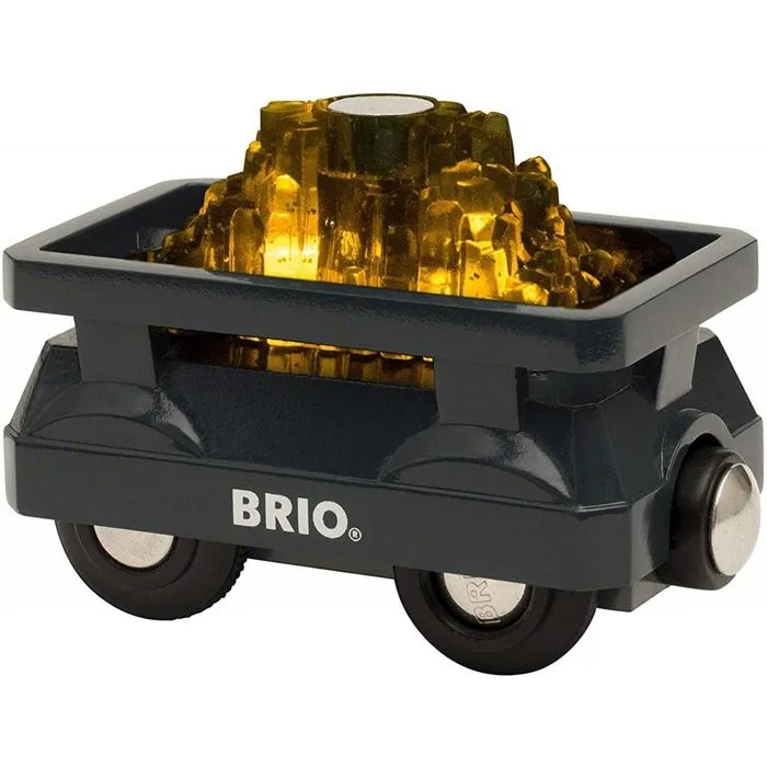 BRIO - 33896 - WAGON LUMINEUX CHARGE D'OR - Jouet train pour enfant-0