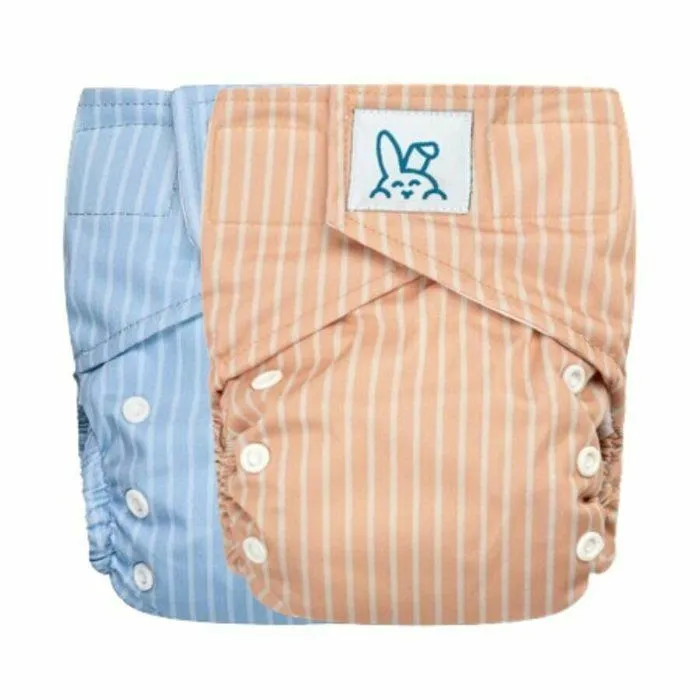 Bumbuns - Couche lavable à scratch TE1 - Stripes Blue Sky - Insert intégré-5