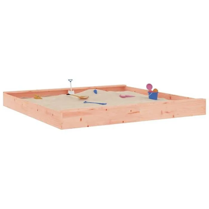 vidaXL Bac à Sable avec Sièges, Jeu de Sable pour Enfants, Aire de Jeux pour Tout-petits Jardin Extérieur, Carré Bois Massif 825049-2