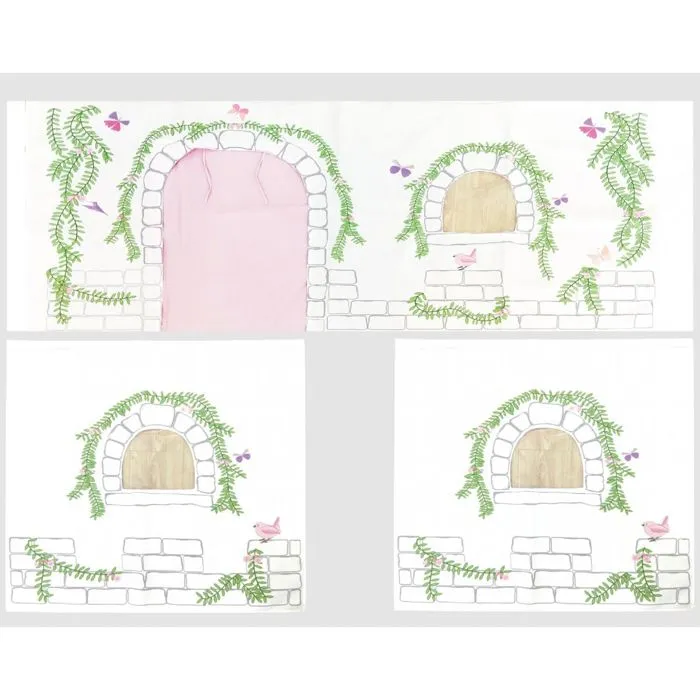 Lit Mezzanine avec Toboggan et Rideau Birdy - Vipack - Scott - Blanc - Enfant - 207x203x114cm-4