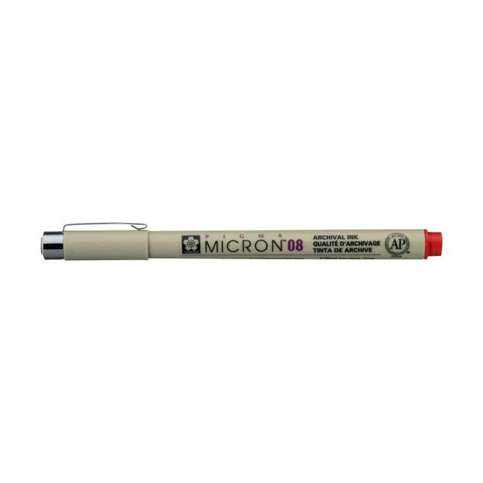 Stylo - Sakura - Pigma Micron Pen 08 - Rouge - 0.5 mm - Professionnel-0