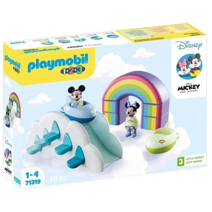 PLAYMOBIL 1.2.3 - Maison des nuages de Mickey et Minnie - Disney - 16 pièces-0