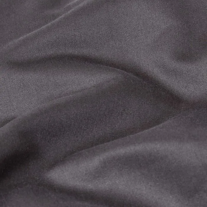 Drap plat uni 100% satin de coton égyptien 1000 fils coloris Gris foncé 275 x 275 cm-1