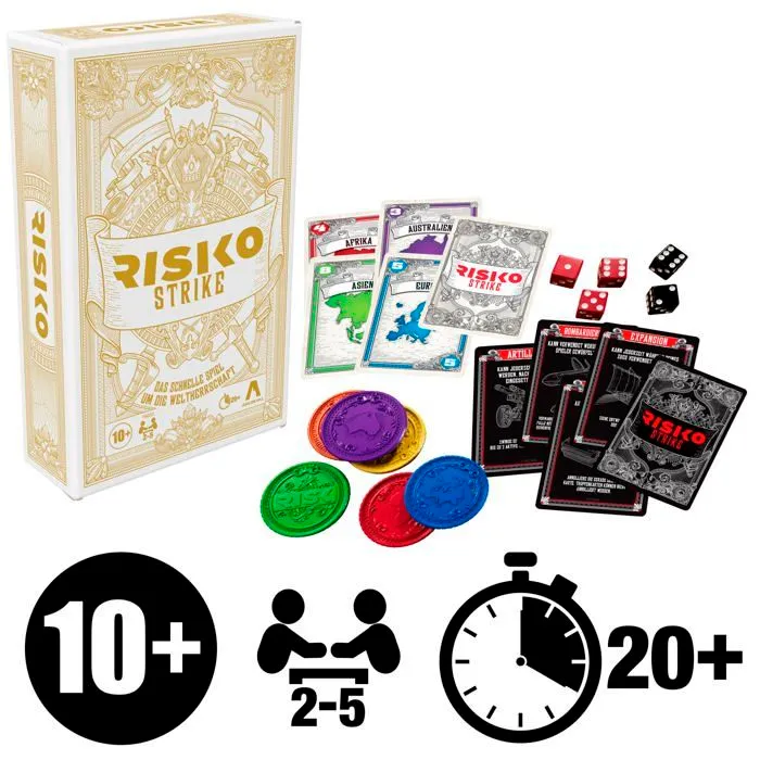 Hasbro gaming Risk Strike Jeu de Cartes et de des strategique pour 2 a 5 Joueurs, 20 Min, Jeu Familial, Jeu de fete-1