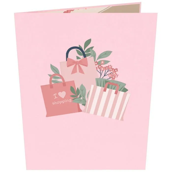Mokio - DDD-097 - ® Carte Pop-Up Shopping Carte cadeau 3D pour une virée shopping, Carte de vux d'anniversaire-2