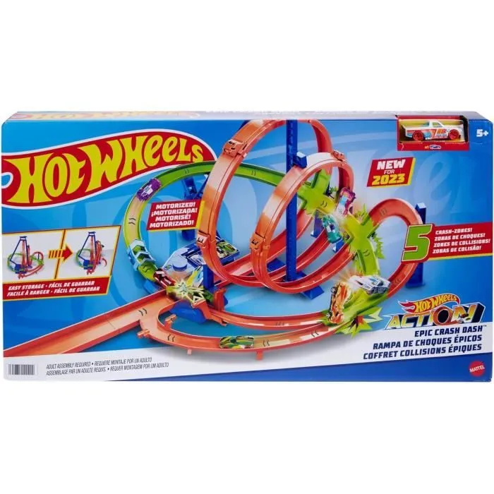 Circuit Hot Wheels - HOT WHEELS - Coffret Looping - 5 zones de carambolage - 1 voiture incluse - Dès 4 ans-1