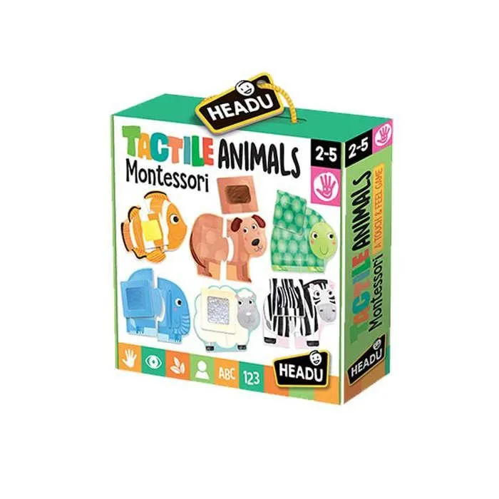 HEADU PUZZLE TATTILE CON ANIMALI-TACTILE ANILMALS MONTESSORI GIOCHI BAMBINI-0