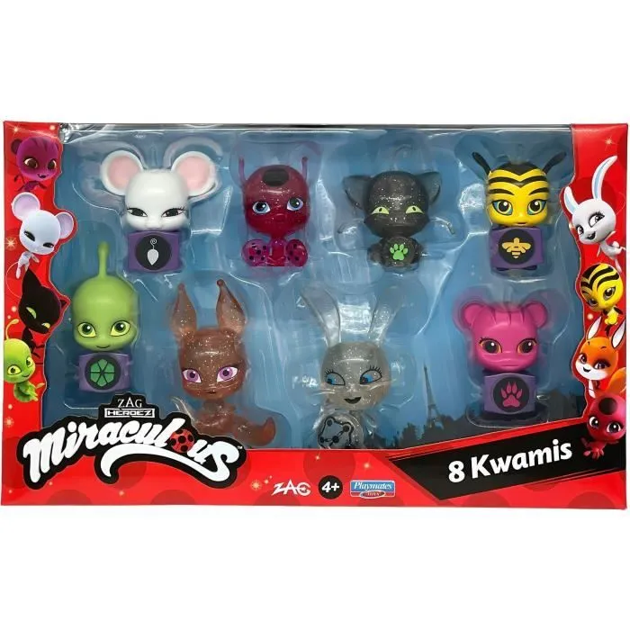 Bandai - Miraculous - Pack de 8 kwamis – Collection de Mini-figurines - P50532-0